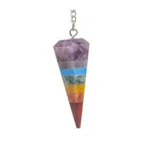 Pendule facettes "7 chakras" - 3 à 4,5 cm