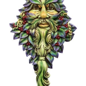 Plaque murale : Green Man longue barbe (Yule) - 23cm