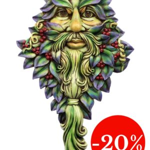 Plaque murale : Green Man longue barbe (Yule) - 23cm