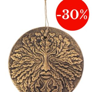 Plaque Terracotta : Green Man (cuivré) - 20cm