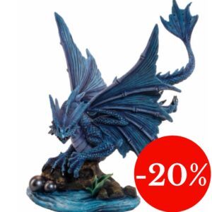 Dragon bleu sur rocher (Anne Stokes) - 37cm