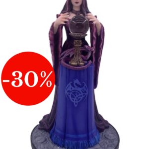 Sorcière prune à boule de cristal & dragon (Anne Stokes) - 24,5cm