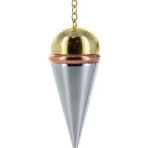 Pendule conique "témoin" (cuivre & chrome)