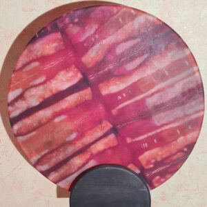 Tambour chamanique - peau de bison, bois d'érable - rouge
