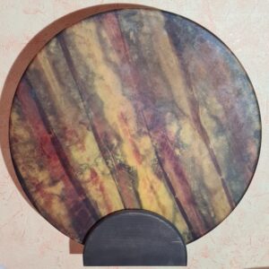 Tambour chamanique - peau de bison, bois d'érable - marron, jaune rayon