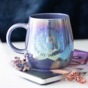 Mug bleu "Love by the sun & the moon"