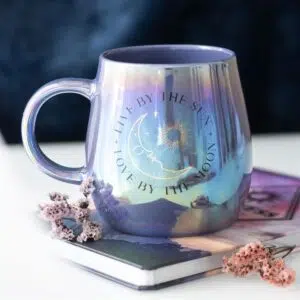 Mug bleu "Love by the sun & the moon"