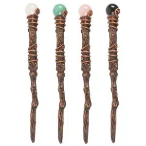 Baguette magique en résine, avec globe minéral (à l'unité)