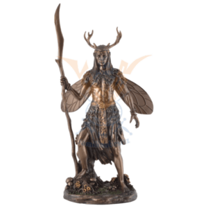 Druide celtique avec des ailes et bois sur la tête - 27cm
