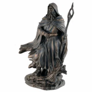 Statue résine-bronze de Merlin l'enchanteur.