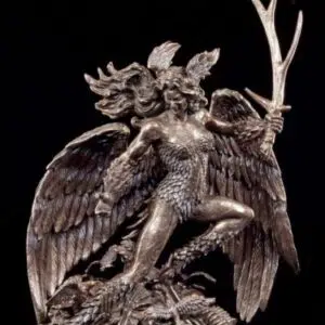 Morrigan à corne de cerf (résine-bronze) - 26,5cm