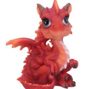 Dragon de feu orange et rouge - 12cm