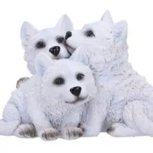 3 petits loups se faisant un câlin