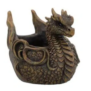 Porte bijoux Dragon marron-vert - 9,5cm