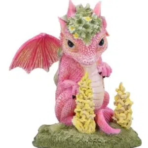 Dragon rose à Fleur de Muflier- 12cm