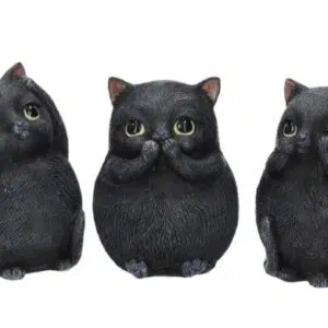 Gros chats x 3 sagesses - 8,5cm