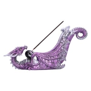 Porte encens dragon violet sur le dos