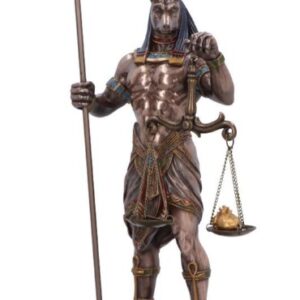 Anubis & balance, dieu égyptien (bronze) - 25cm