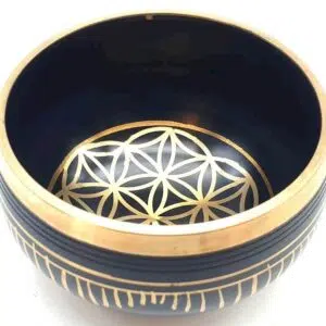 Bol chantant : Fleur de vie aluminium (sans bâton) - 12cm