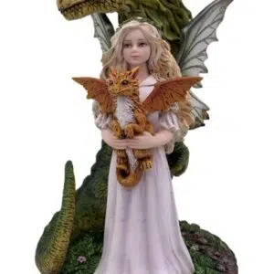 Fée blanche avec dragons - 20cm