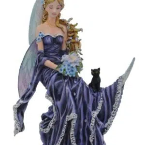 Fée bleue sur croissant de lune - 27cm