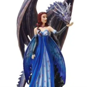 Fée bleue avec dragon - 38cm