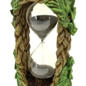 Sablier : 4 têtes de dragon vert - 17,7cm