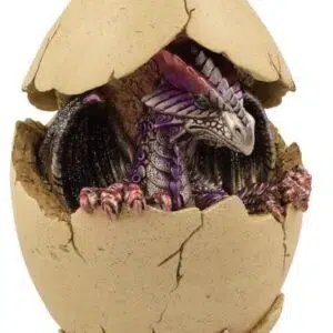 Dragon rouge dans œuf (LED) - 15,3cm