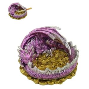 Vide-poche/cendrier : Dragon rose sur or - 11,2 x 6,2cm