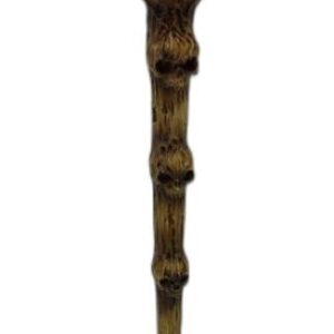Baguette magique en résine : branche avec cristal rouge et crâne (Thornwick)