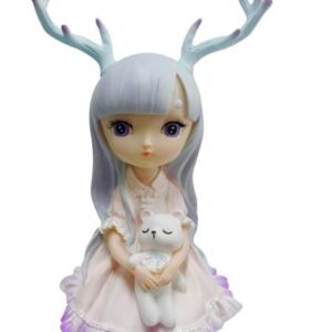 Fée aux bois de cerf & ourson - 11,5cm