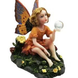 Petite fée orange avec bulle - 8cm
