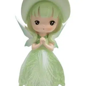Petite fée verte feuilles de choux (LED) - 10,5cm