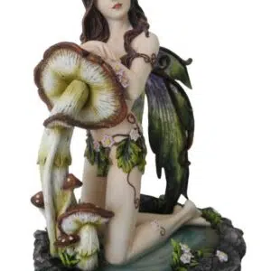 Fée sur marre avec champignon - 31cm