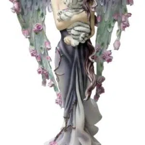 Fée aux roses avec tigre blanc - 54cm