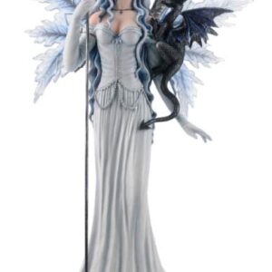 Fée des glaces au sceptre et dragon noir - 57cm