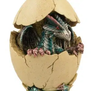 Dragon bleu dans œuf (LED) - 15,3cm