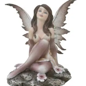 Fée assise ailes brillantes - 14cm