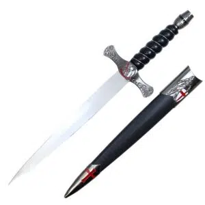 Dague & Fourreau noir : Templiers (40cm)