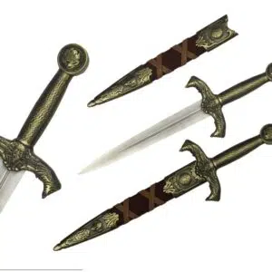 Dague : Roi Arthur (fourreau cuir) - 42cm