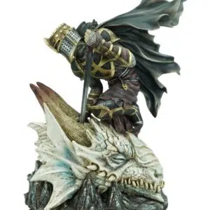 Chevalier transperçant la tête d'un dragon - 34,5cm