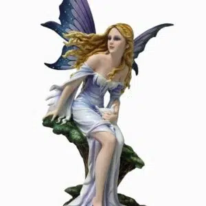 Fée assise avec oiseau - 46cm