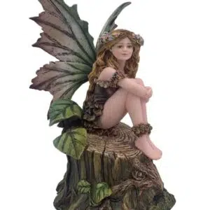 Fée sur souche d'arbre - 17cm
