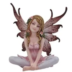 Petite fée rose assise - 10,5cm
