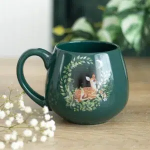 Grand mug vert - thème faon