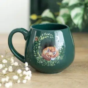 Grand mug vert - thème renard