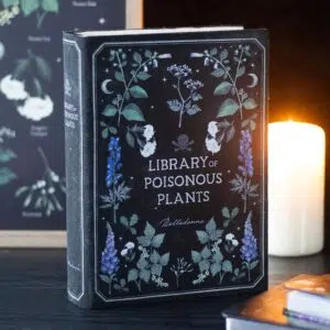 Boite bois en forme de livre : thème plantes toxiques