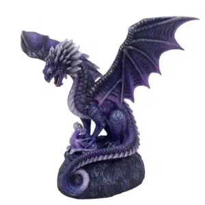 Dragonne violet/bleu & son petit - 25x21cm