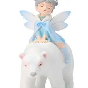 Fée bleue sur un ours polaire - 19cm