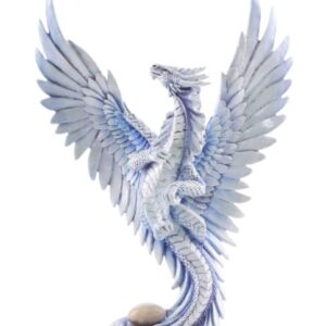Dragon argent bleu ciel (Anne Stokes) - 31,5cm